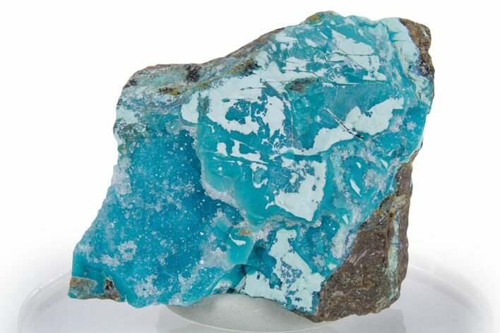 Sparkling Druzy Quartz on Chrysocolla - DR Congo #347527